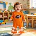 thumbnail image 6 of Newborn Baby Girl Football Outfit Game Day Rugby Long Sleeve Romper Ruffle Jumpsuit Infant Fall Winter Clothes, 6 of 7