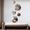 thumbnail image 3 of Designart "Marbled Meditations Gold and Pink II" Abstract Marble Metal Wall Art Set of 5 Piece, 3 of 5