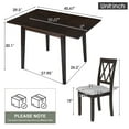 thumbnail image 7 of EUROCO 3-Piece Dining Table Set for 2,Rectangular Solid Wood Dining Table with Drop Leaf,2 Dining Upholstered Chairs and MDF Board,Perfect for Small Space, Easy Assembly,Espresso, 7 of 7