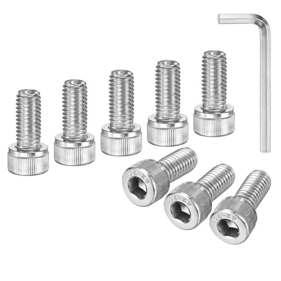 Uxcell 10-Pack M8 x 18mm Hex Socket Head Cap Screws Bolts, 304 Stainless Steel Machine Bolt Full Thread Precision Fasteners