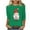 #274-Green, variant on Craaazy Christmas Gifts For Women Round Neck 3/4 Sleeve Xmas Shirts Santa Pullover Snowman Tops Funny Christmas Tree Sweatshirt Womens Tops