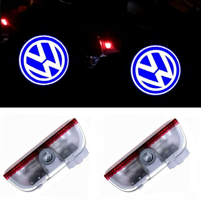 2 proyectores LED compatibles con luces de puerta de Volkswagen con logotipo, estilo 1