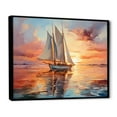 thumbnail image 2 of Designart "Dreaming Along the Coastal Sailboat I" Sailing Boat Floater Framed Wall Decor, 2 of 7
