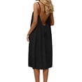 thumbnail image 5 of Afdoent Dresses For Women Design Sleeveless Open Back Loose Fit Casual Dress Robe Homewear Midi Dress Travel Outfits, 5 of 8