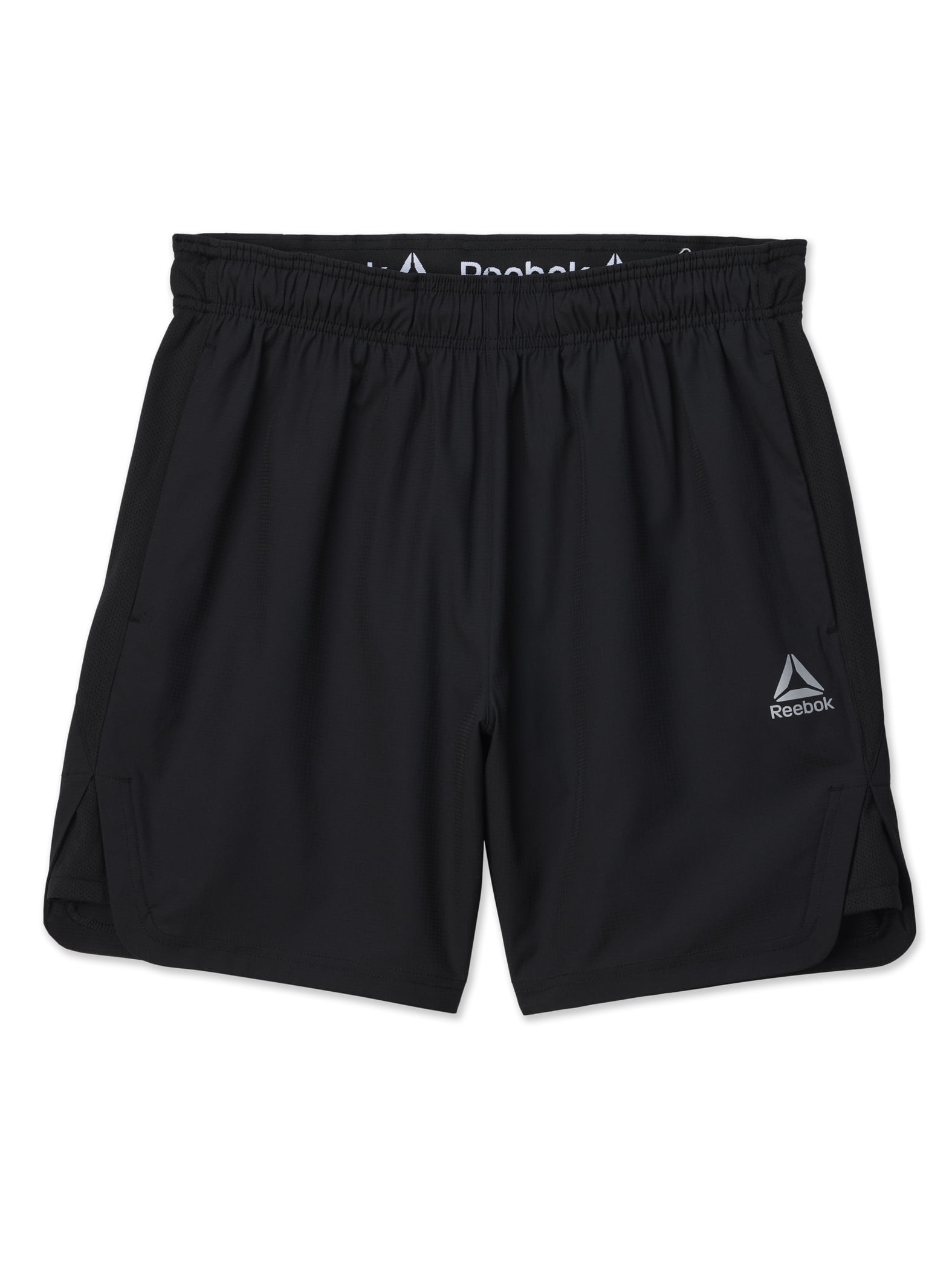 Reebok Men's Basketball Shorts, Vented, Drawstring, Black/Gray Logo 33X9  Size L