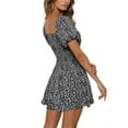 thumbnail image 3 of Summer Flower Print Bohemian Style Short Sleeve Women Jumpsuit Chiffon Shorts Rompers, 3 of 3