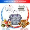 thumbnail image 4 of Night Owl Insulated Lunch Box – Large Leakproof Cooler Tote with Cute Snowy Owl Pattern, Foldable and Portable for Work, School, or Picnic, 4 of 7