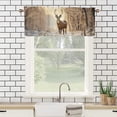 thumbnail image 3 of Winter Forest Deer Kitchen Curtain Valances Wild Animal Elk Snowy Tree Forest Rustic Window Valance for Bedroom Bathroom Living Room Dining Room Valances Set 54 by 18 in, 1 Panel, 3 of 6