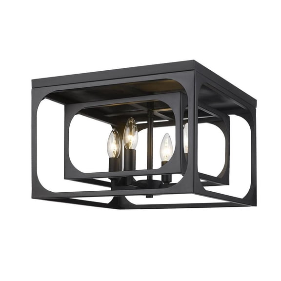 4 Light Flush Mount-10 inches Tall and 15 inches Wide-Matte Black Finish Bailey Street Home 372-Bel-4961987