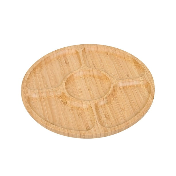 Bandeja de madera decorativa para servir, bandejas de madera para té, redondas. 25x25cm
