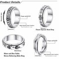 thumbnail image 4 of Anillo Boda Giratorio Acero Inoxidable Pareja Lujo (10) Blanco, 4 of 9