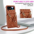 thumbnail image 2 of ELEHOLD for Samsung Galaxy Z Flip 3 Wallet Case,Soft Leather Card Slot Holder Zipper Purse Shockproof Protective Case with Shoulder Strap for Samsung Galaxy Z Flip 3,Brown, 2 of 7