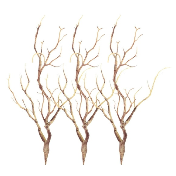 Ramas de árbol secas con cuernos artificiales decorativos, 3 unidades