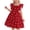 Wine, variant on Asxite Girls 4-12 Years Ruffle Cap Sleeve Print Heart Sleeveless Dress