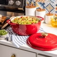 thumbnail image 3 of Lodge Cast Iron 6QT Ruby Enamel Dutch Oven with Gold Knob, 3 of 4