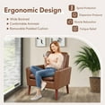 thumbnail image 6 of Spaco Modern PU Leather Accent Chair with Solid Wood Legs-Brown, Modern Mid-Century Upholstered Living Room Chair, 6 of 7
