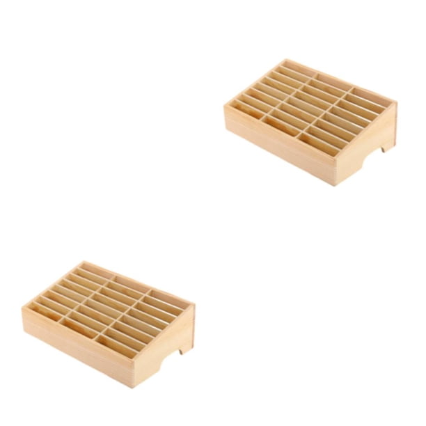 Naiovety Organizador de almacenamiento de : textura transparente, gran capacidad, fácil de estable y grueso, caja de almacenamiento de para 24 cuadrados 2Conjunto