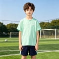 thumbnail image 4 of WhouRiu Boys Summer Athletic Outfits Short Sleeve Tees And Shorts Sets Kids Sports Clothes, 4 of 5