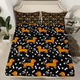 thumbnail image 2 of Manfei Black Brown Dachshund Full Size Sheets for Teens, Kawaii Pet Dog Lover Bed Sheets, Cartoon Animal Sheet Sets, Luxury Bedroom Decor, 4 Pieces, 2 of 7