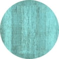 thumbnail image 1 of Ahgly Company Indoor Round Abstract Light Blue Contemporary Area Rugs, 7' Round, 1 of 4