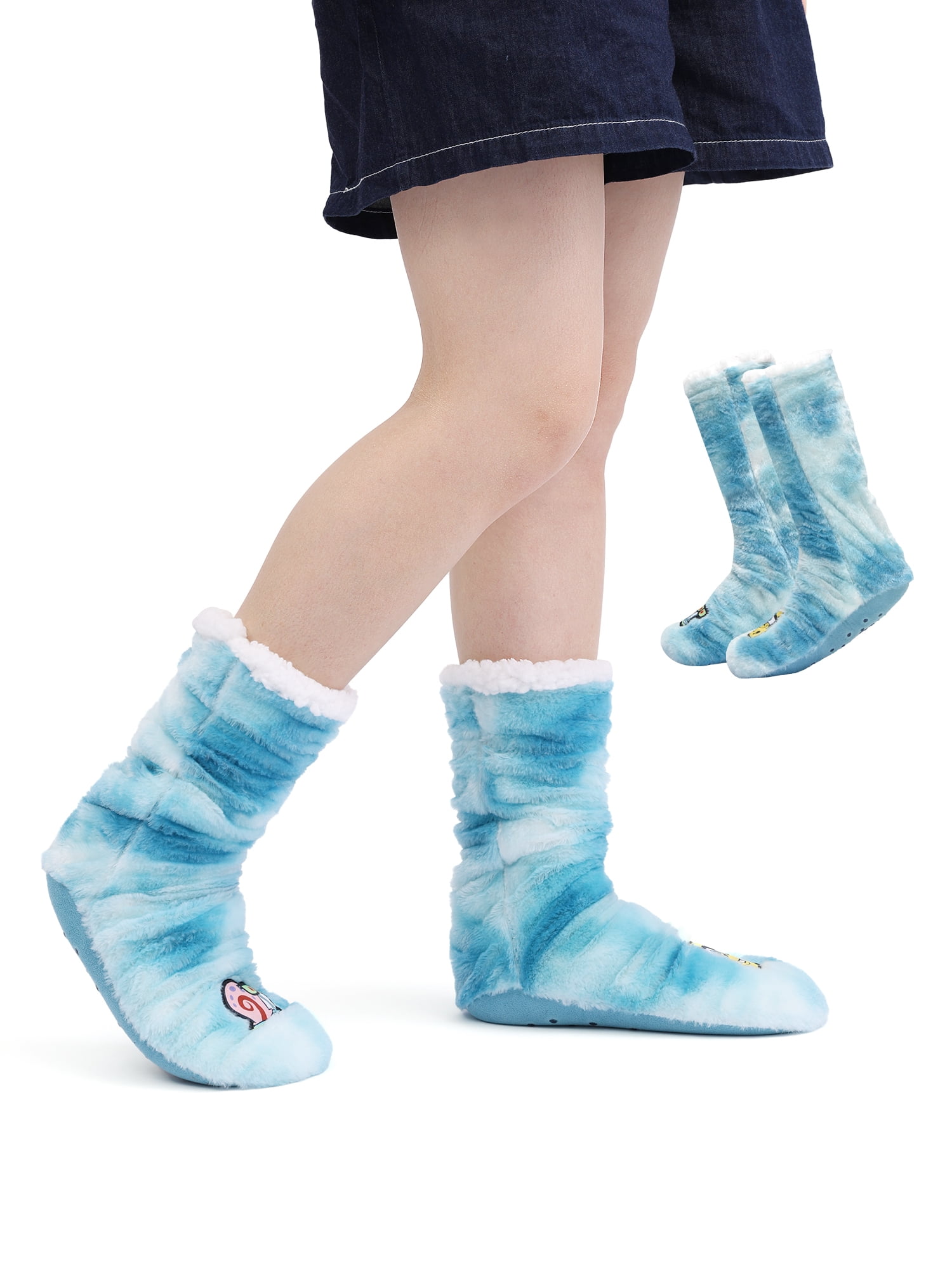 Nickelodeon SpongeBob Womens 1-Pack Slipper Sock, Shoe Size 4-10