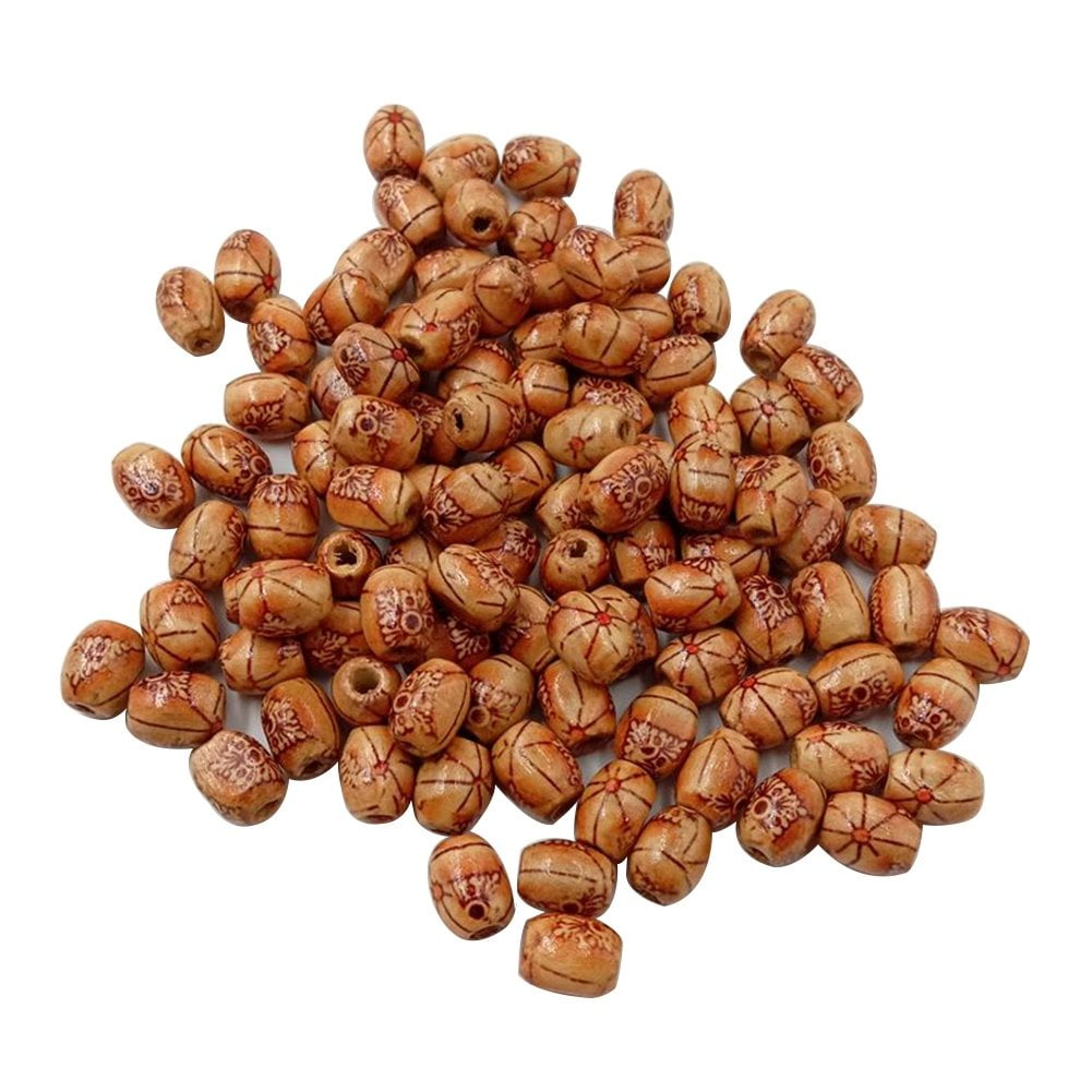 100Pcs DIY Natural Wooden Loose Beads Jewelry Making Bracelet Necklace Accessories
