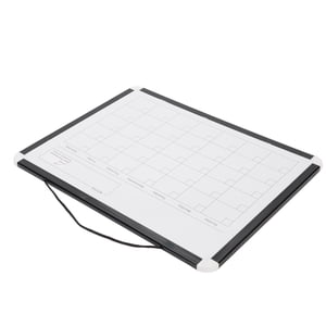Calendrier mensuel mural Dry Effase Tableau blanc Magnetic Tableau blanc double face portable avec cadre en aluminium noir pour la maison