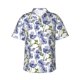 thumbnail image 1 of Balery Blue Flax Flowers Camisas hawaianas de manga corta para hombre, camisas playeras de corte holgado, camisas de vacaciones con botones,Small, 1 of 7