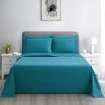 thumbnail image 4 of Marina Decoration Ultra Soft Silky Deep Pocket Solid Rayon from Bamboo Bedding All Season Sheet Set, Teal Color, 4 of 7