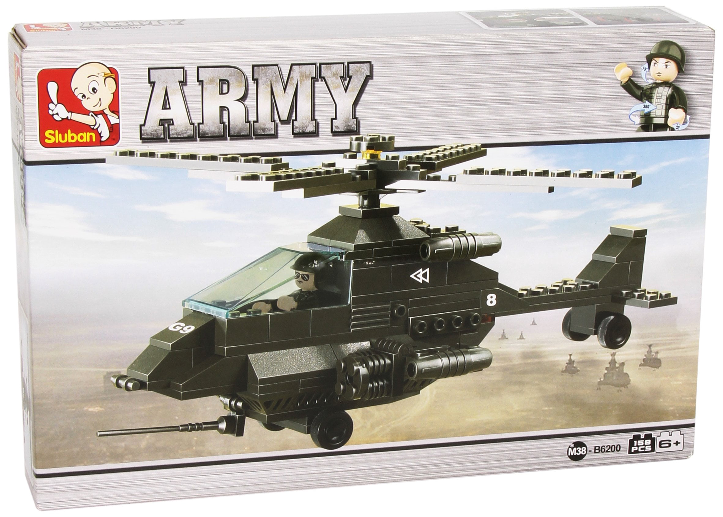 Sluban Attack Helicopter Army Building Kit (158 Pieces) - Walmart.com ...
