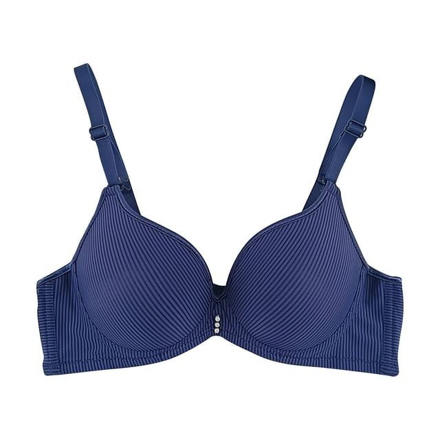 Pisexur Desire Underwire Bra V Neck Solid Ribbed Full-Coverage Bra with Underwire Cups Everyday Bra Women with Support