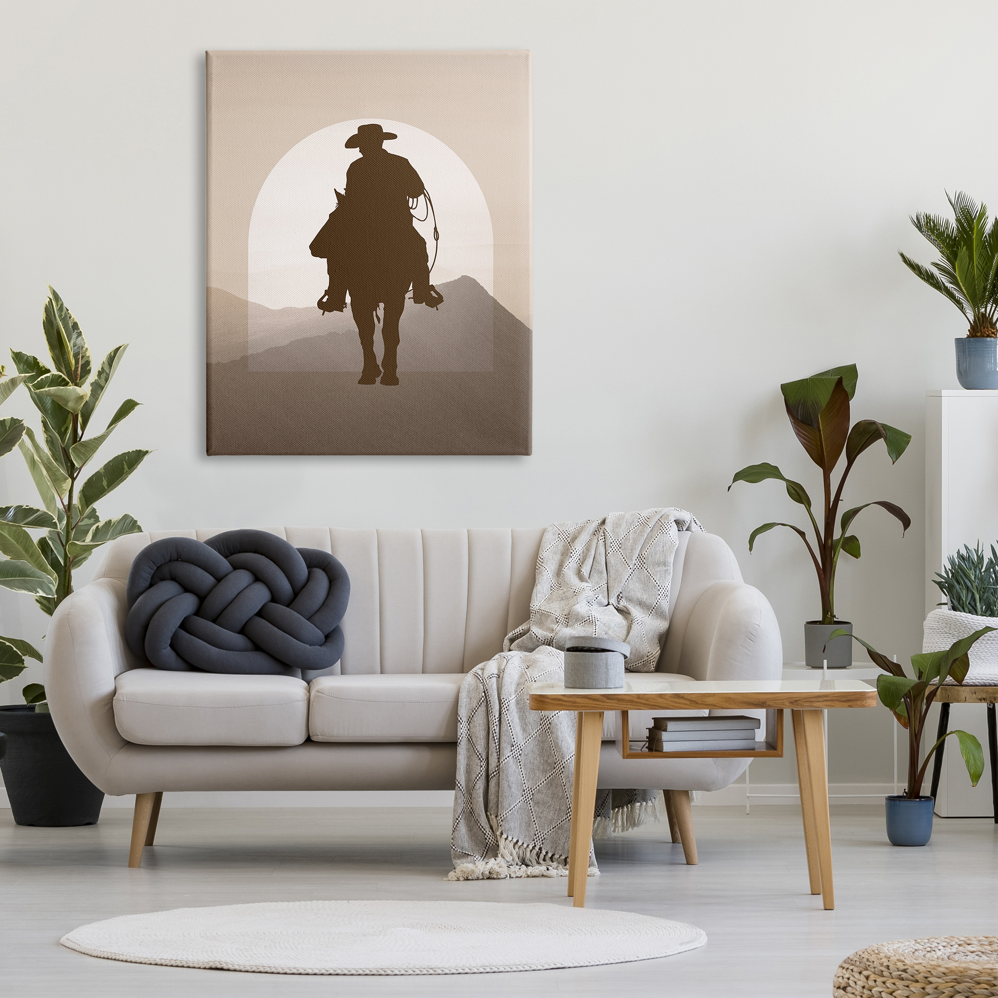 Stupell Industries Cowboy & Desert Dunes Animals & Insects Painting Gallery Wrapped Canvas Art Print Wall Art, 36 x 48