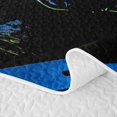 thumbnail image 5 of Erosebridal Neon Green Blue Motorbike Twin Quilt Set for Boys Men, Ink Splash Stripes Twin Coverlet Set, 2-Piece, 5 of 7