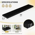 thumbnail image 3 of 48 Inch Floating Shelves, 9.3" Deep Floating Shelf Wall Mounted, 48" Wall Shelves, Rustic Deep Bookshelf, Large Display Shelves & Storage Shelves for Bedroom, Living Room, Black, Set of 1, 3 of 14