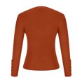 thumbnail image 4 of YUGYXL Womens Long Sleeve Crewneck Shirts Fall Ribbed Knit Sweater Slim Fitted Casual Basic Tee Tops Solid Pullovers Coffee M, 4 of 7