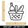 thumbnail image 2 of Picnic Basket Wine and Bread Rubber Stamp for Scrapbooking Crafting Stamping - Medium 1 Inch, 2 of 7