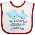 thumbnail image 3 of Inktastic My Cousin Whale-y Loves Me Boys or Girls Baby Bib, 3 of 4