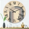 thumbnail image 2 of Designart 'Abstract Rainbow Moon and Sun In Earth Tones III' Modern Wood Wall Clock, 2 of 5