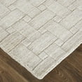 thumbnail image 3 of HomeRoots 514736 5 x 8 ft. Ivory Striped Hand Woven Rectangle Area Rug, 3 of 8
