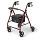 thumbnail image 1 of Andador de acero Medline para adultos con movilidad reducida, color burdeos, capacidad de peso de 159 kg, ruedas de 15 cm, plegable, asas ajustables, andador con ruedas para personas mayores., 1 of 5