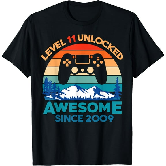 Level 11 Unlocked Birthday 11 Years Old Awesome Since 2009 T-Shirt