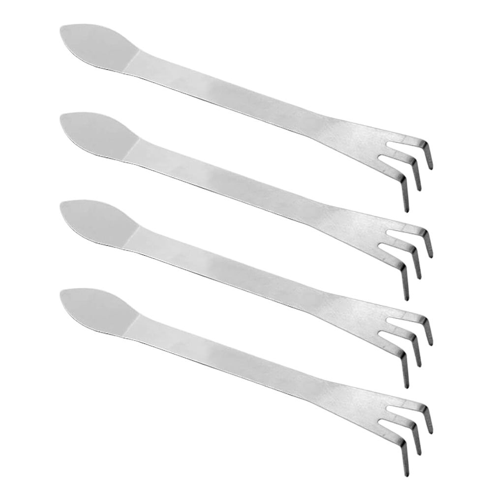 FOMIYES 4-Piece Small Stainless Steel Garden Rakes and Hand Cultivator Tools for Home and Outdoor Gardening