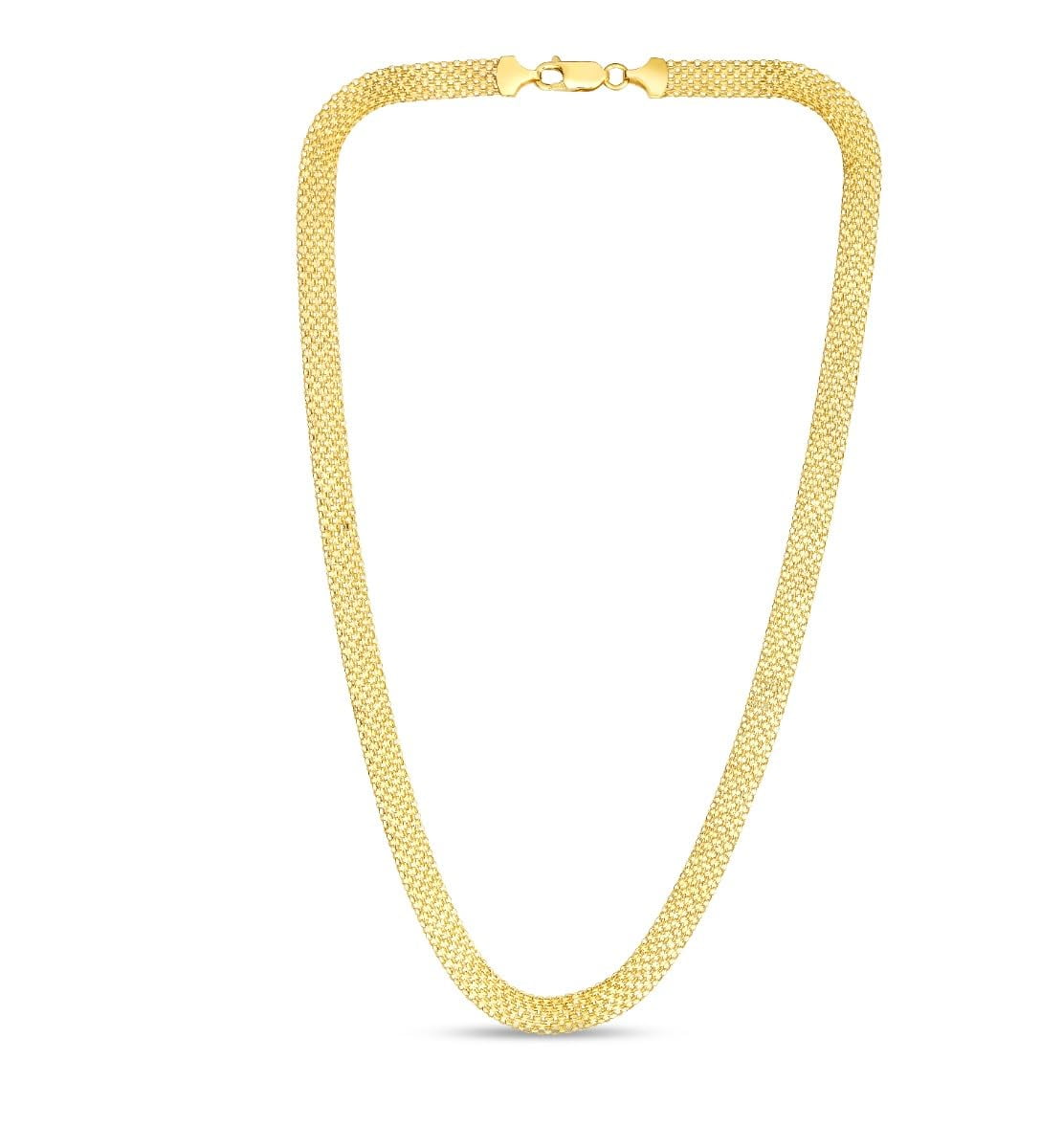 Floreo 14k Yellow Gold 7mm Bismark Chain Necklace