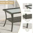 thumbnail image 3 of PARKWELL Easy to Assemble Steel and Wicker Coffee Table with All Necessary Hardware, Gray, 3 of 6