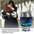 thumbnail image 3 of Aurora Borealis Urn For Ashes Adult Male, Mountains Urns For Human Ashes Adult Male Dad, Burial Funeral Urn, Large Urns For Human Ashes Adult Female, Cremation Urns For Ashes For Women 10 Inch, 3 of 5