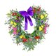 thumbnail image 1 of Corona de corazón, aro floral, corona de gypsophila, guirnalda de flores con lazo para puerta de entrada Púrpura, 1 of 7