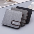 thumbnail image 4 of Cartera corta para hombre, cartera para hombre, cartera con cremallera, cartera pequeña de lona, multifunción, para dólares y múltiples tarjetas, 4 of 6