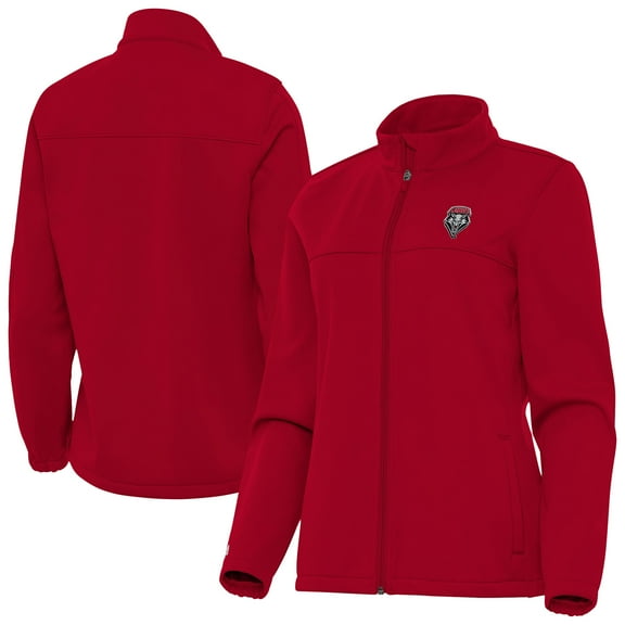 Women's Antigua Cherry New Mexico Lobos Links 2 Golf Full-Zip Jacket