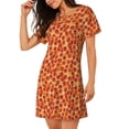 thumbnail image 2 of Disketp Pizza para Camisón Corto de Manga Corta para Mujeres, Camisón Cómodo con Escote Redondo, Bonito y Confortable, 2 of 6