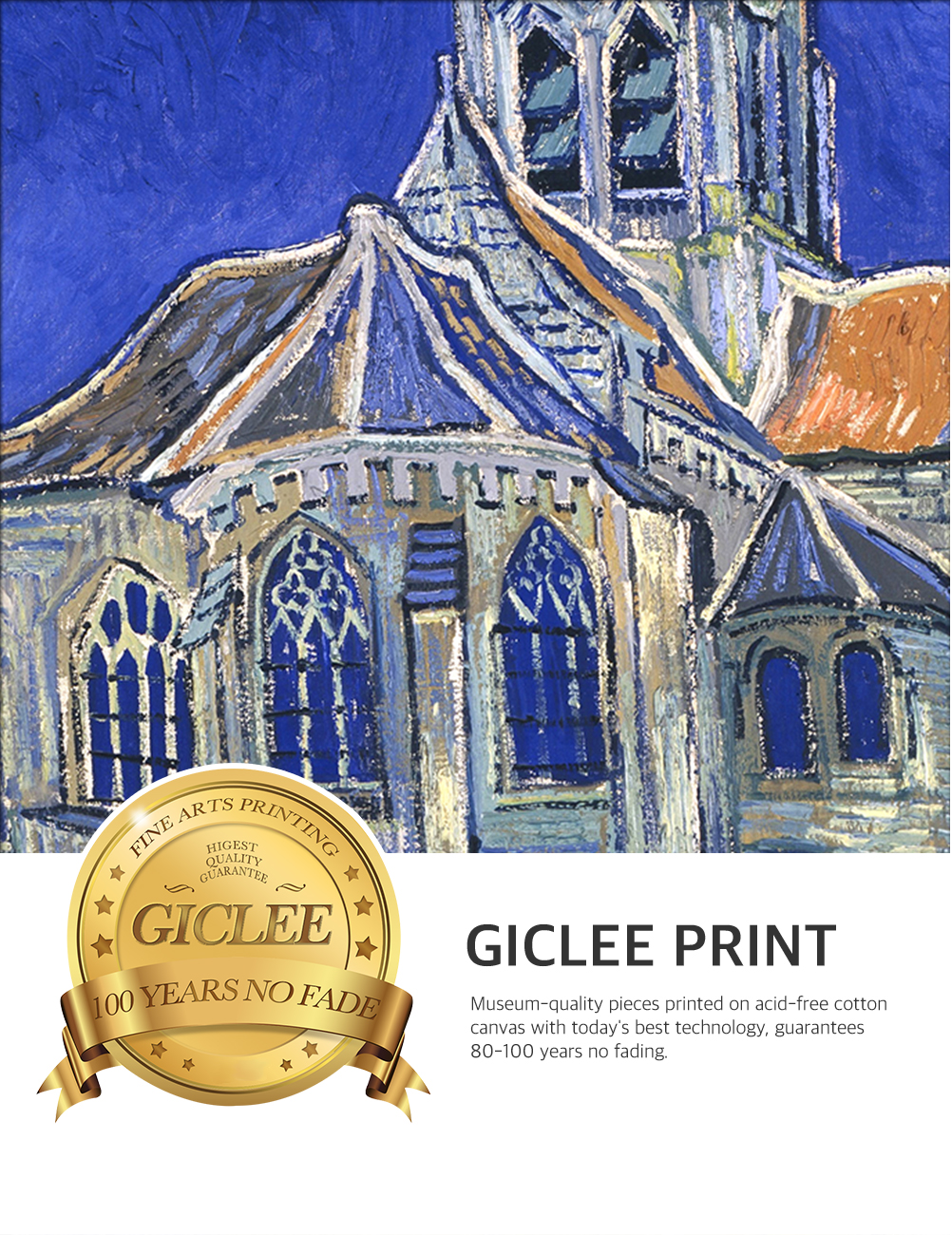 36cm x 46cm) The Church At Auvers By Vincent Van Gogh Gallery Wrapped 